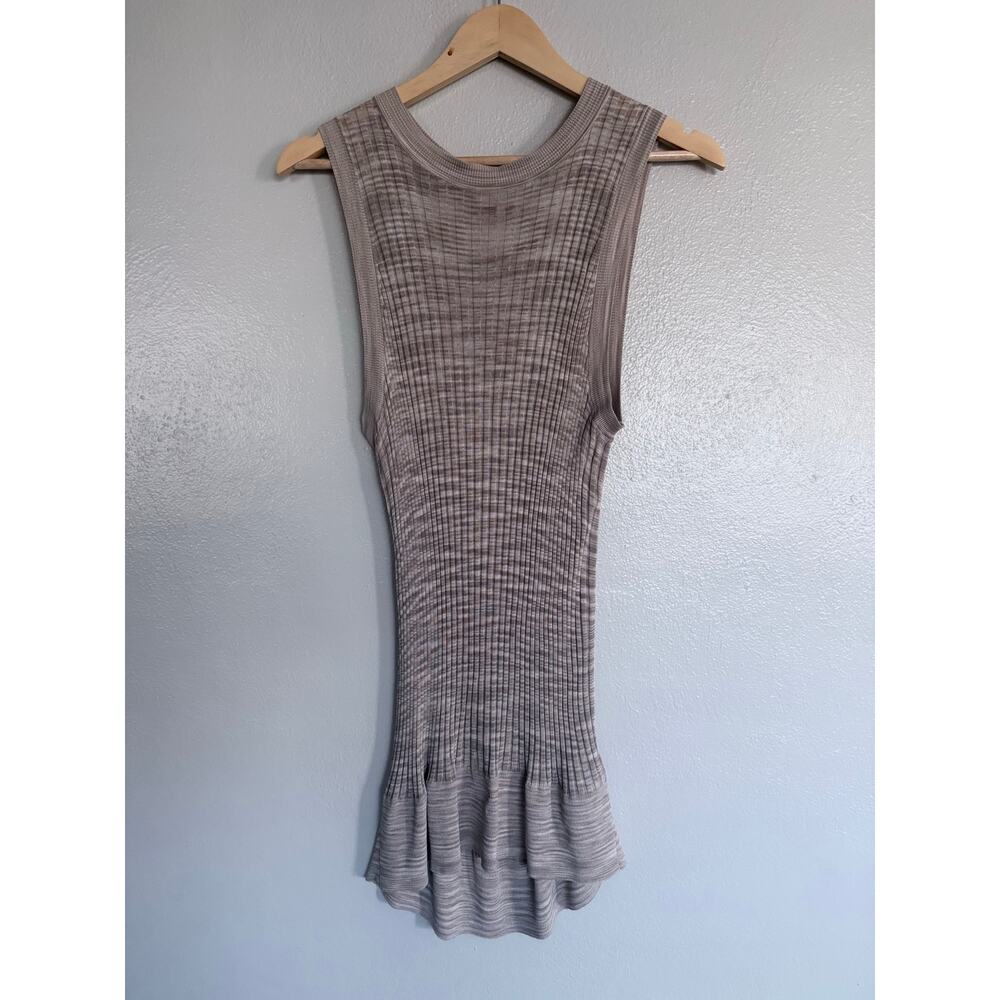 TED BAKER tan stretch Rayon Ribbed Tank sleeveless beige Kcate blouse top - Picture 7 of 13